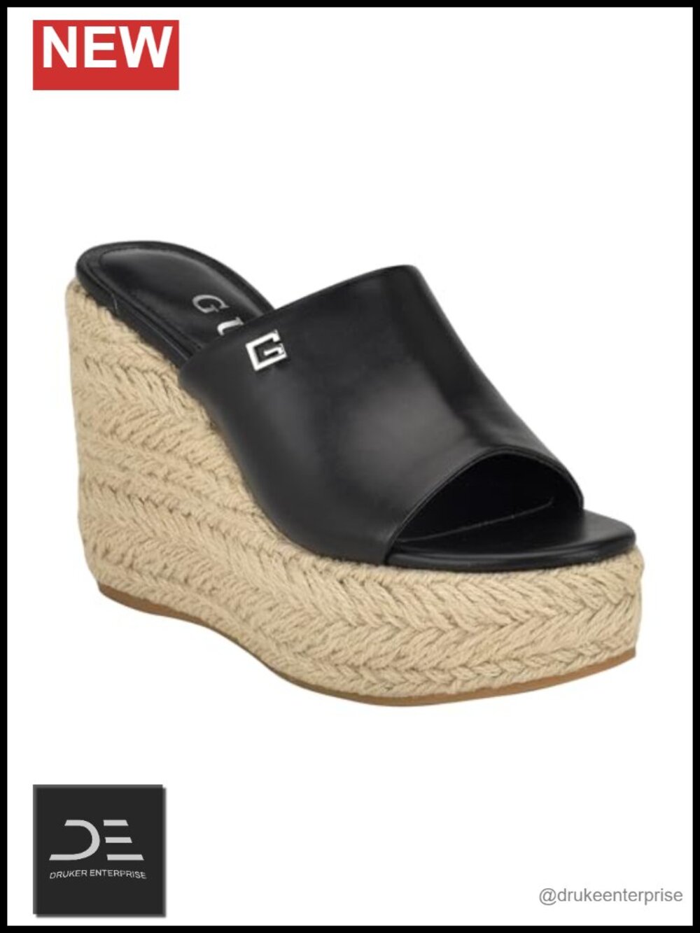 Women's Woven Wedge Mule Sandals Slip On 3.94 Heel